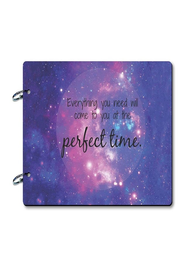 100Yellow 100 Yellow 100Yellow Perfect Time Theme Wooden Photo Album Scrapbook For Gifting| 40 A4 Pages | Size : 21 Cm X 29.5 Cm |Multicolour - Image 1